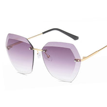 Load image into Gallery viewer, Retro Oversized Sunglasses Women Brand Designer Rimless Gradient Sun Glasses Female Cutting Lens Ladies Eyeglasses