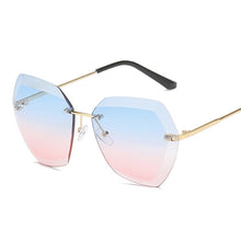 Load image into Gallery viewer, Retro Oversized Sunglasses Women Brand Designer Rimless Gradient Sun Glasses Female Cutting Lens Ladies Eyeglasses