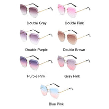 Load image into Gallery viewer, Retro Oversized Sunglasses Women Brand Designer Rimless Gradient Sun Glasses Female Cutting Lens Ladies Eyeglasses