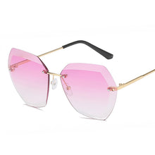 Load image into Gallery viewer, Retro Oversized Sunglasses Women Brand Designer Rimless Gradient Sun Glasses Female Cutting Lens Ladies Eyeglasses