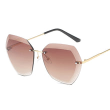 Load image into Gallery viewer, Retro Oversized Sunglasses Women Brand Designer Rimless Gradient Sun Glasses Female Cutting Lens Ladies Eyeglasses