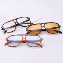 Load image into Gallery viewer, Retro Pilot Sunglasses Men Double Bridges Oversized Square Sun Glasses Women Rivet Decoration Shades UV400 Trendy Eyewear