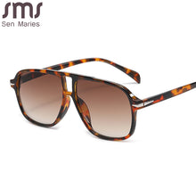 Load image into Gallery viewer, Retro Pilot Sunglasses Men Double Bridges Oversized Square Sun Glasses Women Rivet Decoration Shades UV400 Trendy Eyewear