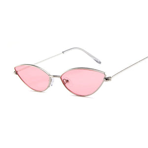 Retro Pink Cat Eye Sunglasses Women  Brand Designer Metal Frame Circle Sun Glasses Female Clear Shades Oculos