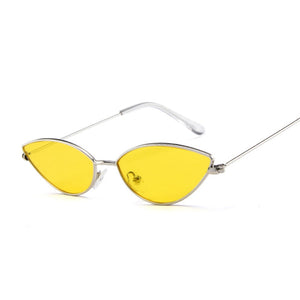 Retro Pink Cat Eye Sunglasses Women  Brand Designer Metal Frame Circle Sun Glasses Female Clear Shades Oculos