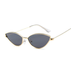 Retro Pink Cat Eye Sunglasses Women  Brand Designer Metal Frame Circle Sun Glasses Female Clear Shades Oculos