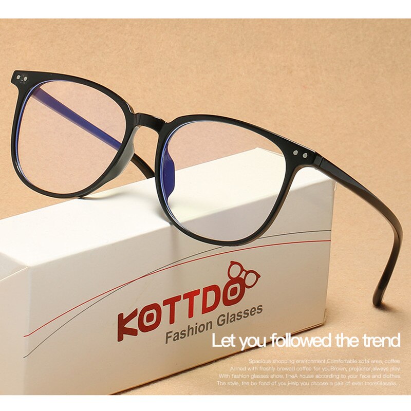 Retro Plastic Square Computer Eyeglasses Frames Women Transparent Spec ...