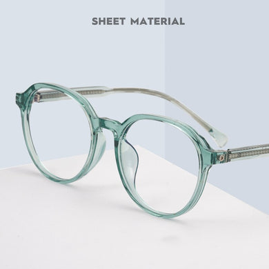 Retro Plate Round Glasses Frame Men's Transparent Women's Wide-Sided Ultra-Light Optical Prescription Glasses Frame 2312