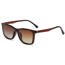 Load image into Gallery viewer, Retro Polarized Sunglasses Set Mirror Magnetic Prescription Glasses Frame Square One Mirror Dual-Use Sunglasses Driving 2122