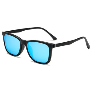 Retro Polarized Sunglasses Set Mirror Magnetic Prescription Glasses Frame Square One Mirror Dual-Use Sunglasses Driving 2122
