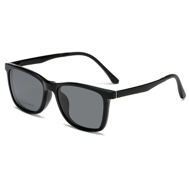 Retro Polarized Sunglasses Set Mirror Magnetic Prescription Glasses Frame Square One Mirror Dual-Use Sunglasses Driving 2122