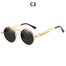 Load image into Gallery viewer, Retro Punk Spring Leg Round Sunglasses Men Polarized Metal Sun Glasses Lens Classic Driver Sun Glasses UV400