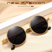 Load image into Gallery viewer, Retro Punk Spring Leg Round Sunglasses Men Polarized Metal Sun Glasses Lens Classic Driver Sun Glasses UV400