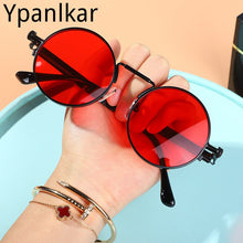 Load image into Gallery viewer, Retro Punk Spring Leg Round Sunglasses Men Polarized Metal Sun Glasses Lens Classic Driver Sun Glasses UV400