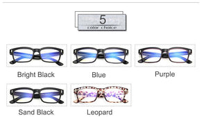Retro Rectangle Eyeglasses Optical Frames Clear Lens Black Glasses Leopard Square Eyewear Spectacle Frames For Women Men