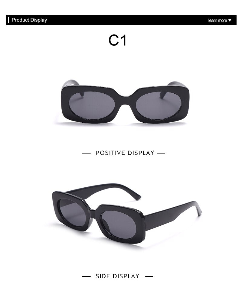 Retro Rectangle Sunglasses  Women Men Vintage Sun Glasses UV400 Goggle Shades Oval Lens Eyewear Gafas De Sol