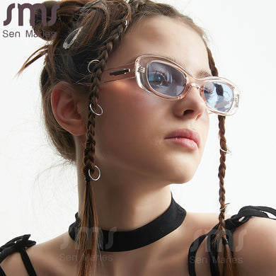 Retro Rectangle Sunglasses Women Vintage Oval Sun Glasses Men Small Square Female Eyewear UV Protection Candy Color Eyeglasses