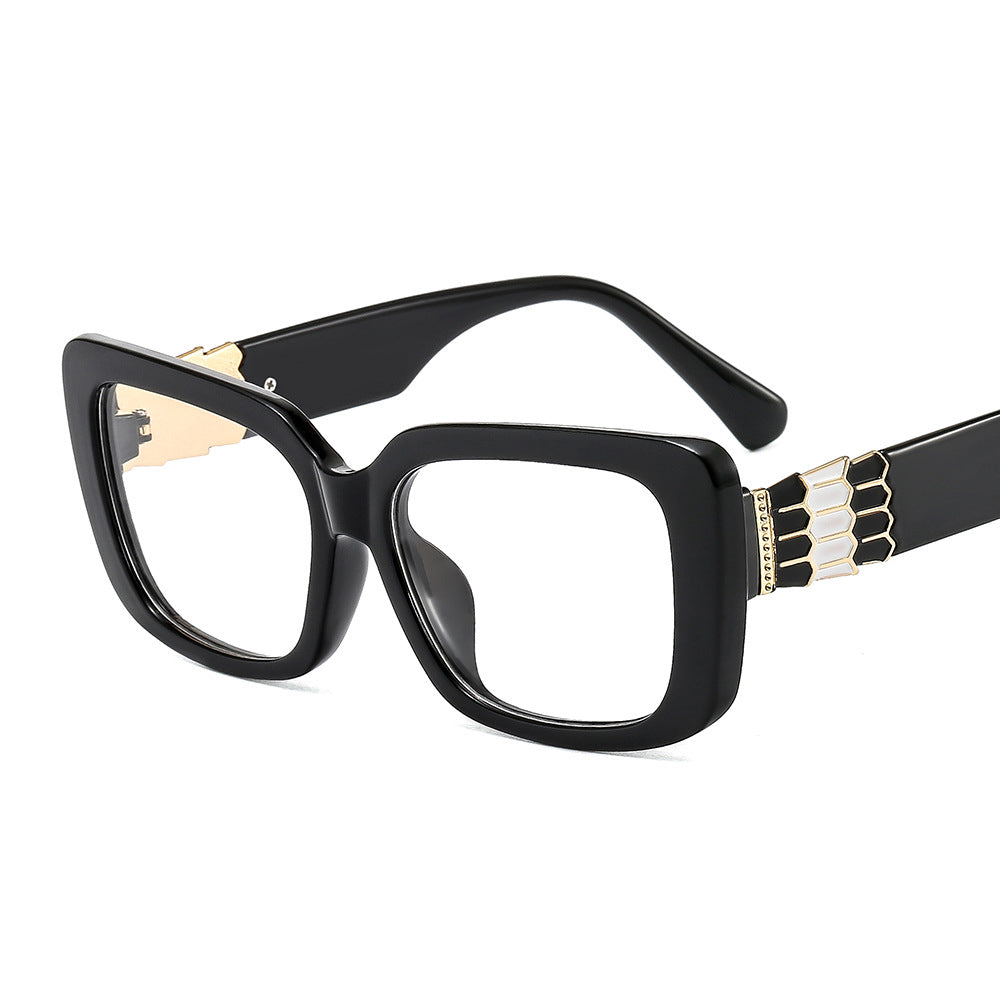 Retro Rectangle Women Optical Glasses Frame Clear Lens Eyewear Men Colorful Wide Legs Eyeglasses Frame
