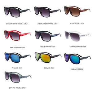 Retro Reflective Metal PC Women Fashion Square Large Frame Colorful Sports Sunglasses Men Versatile Big Motion Sunglasses