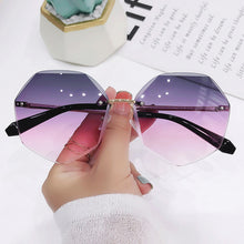 Load image into Gallery viewer, Retro Rimless Round Sunglasses Women Metal Gradient Sun Glasses Lady Vintage Designer Cutting Lens Frameless Shades Oculos