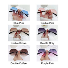 Load image into Gallery viewer, Retro Rimless Round Sunglasses Women Metal Gradient Sun Glasses Lady Vintage Designer Cutting Lens Frameless Shades Oculos