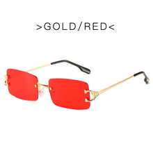 Carica l'immagine nel visualizzatore di Gallery, Retro Rimless Sunglasses Women Men Retro Brand Designer Sunglasses Sunglasses Women Men Rectangular Glasses UV400 Oculos De Sol