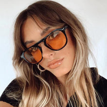 Load image into Gallery viewer, Retro Rivet Women‘s Sunglasses Round Pilot Eyewear Trending Single Bridge Black Yellow Sun Glasses Men Shades