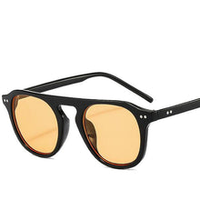 Load image into Gallery viewer, Retro Rivet Women‘s Sunglasses Round Pilot Eyewear Trending Single Bridge Black Yellow Sun Glasses Men Shades