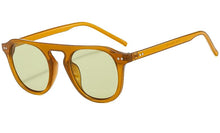 Load image into Gallery viewer, Retro Rivet Women‘s Sunglasses Round Pilot Eyewear Trending Single Bridge Black Yellow Sun Glasses Men Shades