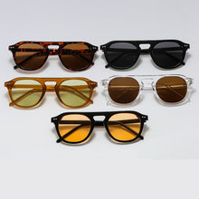 Load image into Gallery viewer, Retro Rivet Women‘s Sunglasses Round Pilot Eyewear Trending Single Bridge Black Yellow Sun Glasses Men Shades