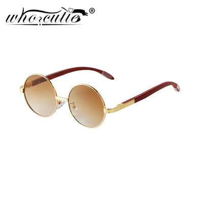 Retro Rivets Brown Gradient Round Sunglasses Men 2023 Designer Steampunk 90s Circle Metal Frame Shades Eyewear Women Sun Glasses