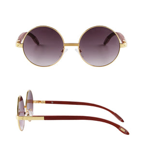 Retro Rivets Brown Gradient Round Sunglasses Men 2023 Designer Steampunk 90s Circle Metal Frame Shades Eyewear Women Sun Glasses
