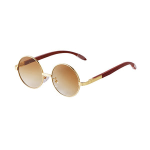 Retro Rivets Brown Gradient Round Sunglasses Men 2023 Designer Steampunk 90s Circle Metal Frame Shades Eyewear Women Sun Glasses
