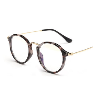 Retro Round Eyeglasses Women Glasses Frame Men ZERO Diopter Decoration Eyewear Myopia Frame Fake Glasses eyeglass case