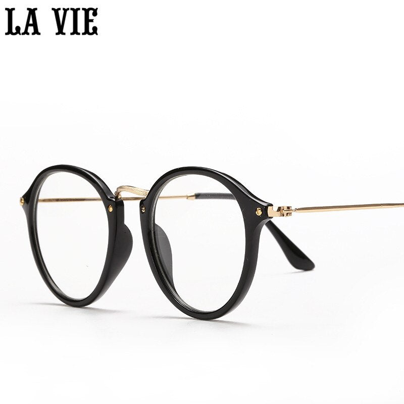 Retro Round Eyes Glasses Frame Alloy legs Ultra Light Vintage Myopia Eyeglasses Frame Plain Lens oculos de grau femininos