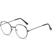 Carica l&#39;immagine nel visualizzatore di Gallery, Occhiali da vista anti-radiazioni anti-blu con montatura rotonda retrò Cat Ear Ultralight Uomo Donna Occhiali con blocco della luce blu Occhiali Studenti 