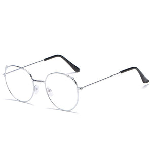 Occhiali da vista anti-radiazioni anti-blu con montatura rotonda retrò Cat Ear Ultralight Uomo Donna Occhiali con blocco della luce blu Occhiali Studenti 