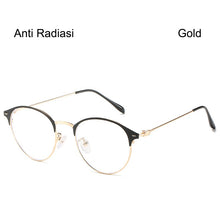 Carica l&#39;immagine nel visualizzatore di Gallery, Retro Round Frame Glasses Ultralight Men Women  Blue Light Blocking Glasses Eyewear Students R4T1