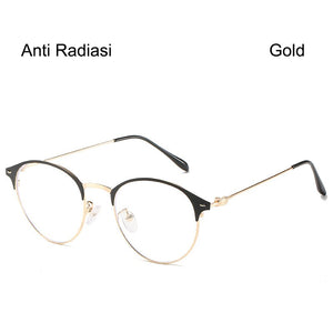 Retro Round Frame Glasses Ultralight Men Women  Blue Light Blocking Glasses Eyewear Students R4T1