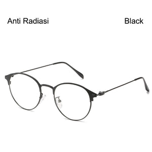 Retro Round Frame Glasses Ultralight Men Women  Blue Light Blocking Glasses Eyewear Students R4T1