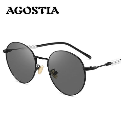 Retro Round Frame Marine Anti-Blue Photochromic Glasses Men Retro Sunglasses