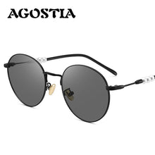 Load image into Gallery viewer, Retro Round Frame Marine Anti-Blue Photochromic Glasses Men Retro Sunglasses