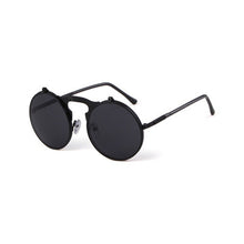 Load image into Gallery viewer, Retro Round Frame Metal Steampunk Flip Cover Male Sunglasses Flip Cover Goggles Female Style Hipster Glasses Gafas De Sol