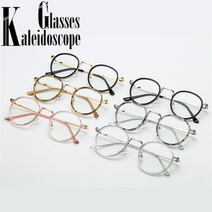 Retro Round Glasses Frame Women Eyeglasses Computer Myopia Optical Anti-blue light Spectacle Frame Female