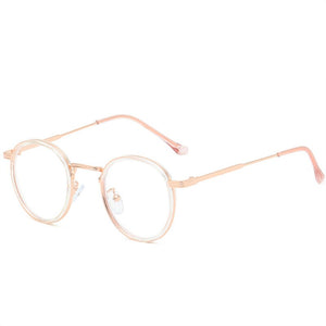 Retro Round Glasses Frame Women Eyeglasses Computer Myopia Optical Anti-blue light Spectacle Frame Female