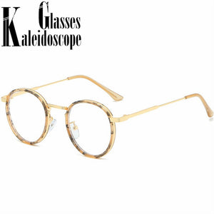 Retro Round Glasses Frame Women Eyeglasses Computer Myopia Optical Anti-blue light Spectacle Frame Female