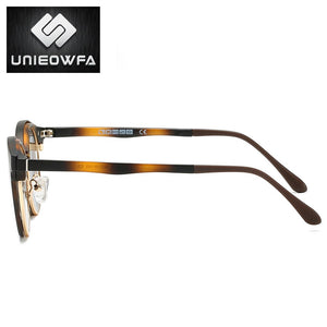 Retro Round Magnet Clip On Glasses Frame Women Optical Prescription Eyeglasses Frame Men Myopia Polarized 3 in 1 Sunglasses 2023