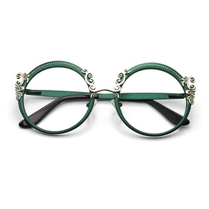 Retro Round Metal Prescription Eyeglasses Frames  Brand Design Clear Glasses Women Customizable Diopters Glasses