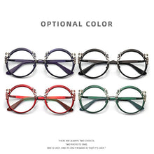 Load image into Gallery viewer, Retro Round Metal Prescription Eyeglasses Frames Luxury Brand Design Clear Glasses Women Fashion Customizable Diopters Glasses