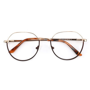 Retro Round Metal Prescription Eyeglasses Frames  Brand Design Clear Glasses Women Customizable Diopters Glasses